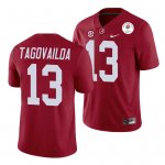 Men's Alabama Crimson Tide #13 Tua Tagovailoa 2021 Rose Bowl Crimson NCAA College Football Jersey 2403UMVP8